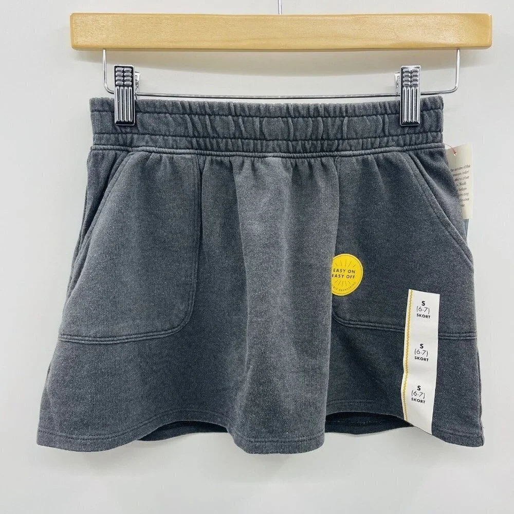Cat & Jack Youth Girls Size Small 6/7‎ French Terry Skort in Charcoal Gray 403